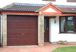 GDS steel mahogany finish roller shutter door in Flitwick, Bedfordshire